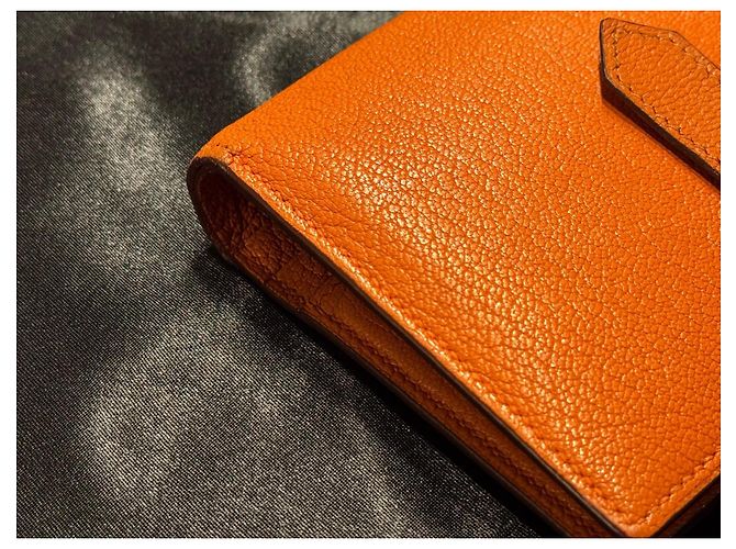 Hermès Béarn Compact Arancione - vista 6