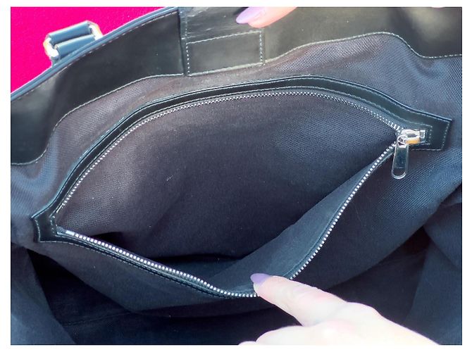 Borsa Tote Gucci GG Supreme in pelle nera Nero Rosso Grigio - vista 14