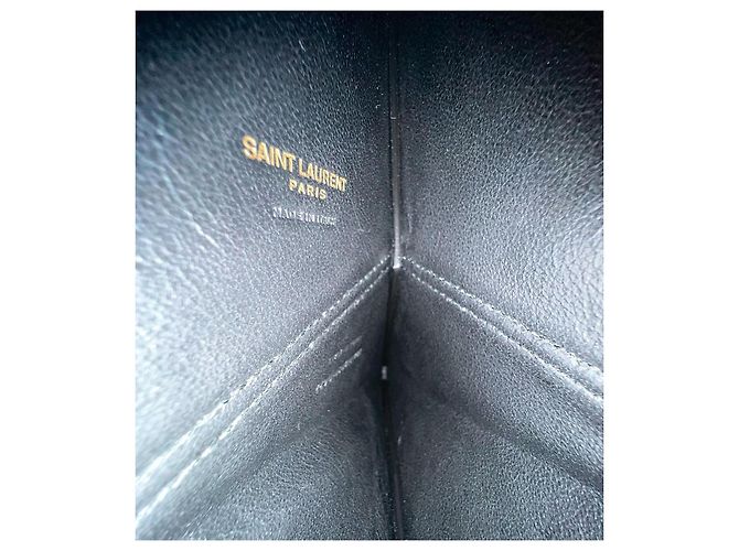 Saint Laurent Astro Borsa a Spalla in Pelle di Vitello Nera Nero - vista 11