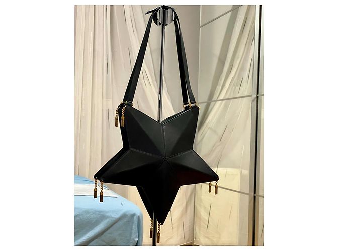 Saint Laurent Astro Borsa a Spalla in Pelle di Vitello Nera Nero - vista 2