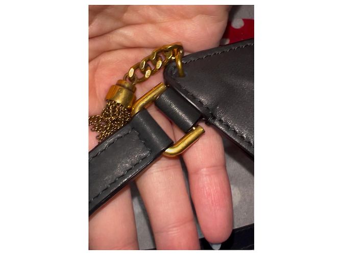 Saint Laurent Astro Borsa a Spalla in Pelle di Vitello Nera Nero - vista 8