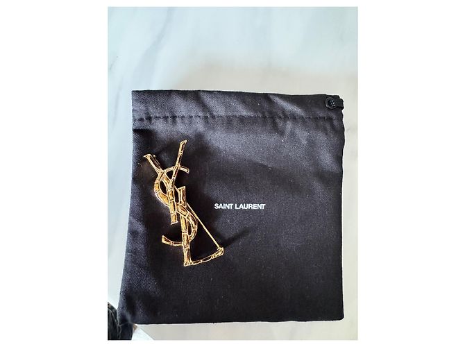 Spilla Yves Saint Laurent Oro Effetto Coccodrillo Gold hardware - vista 3