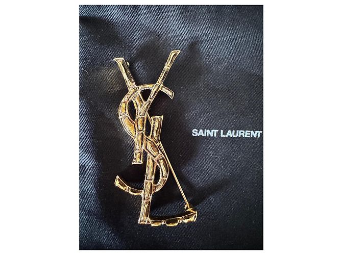 Spilla Yves Saint Laurent Oro Effetto Coccodrillo Gold hardware - vista 4