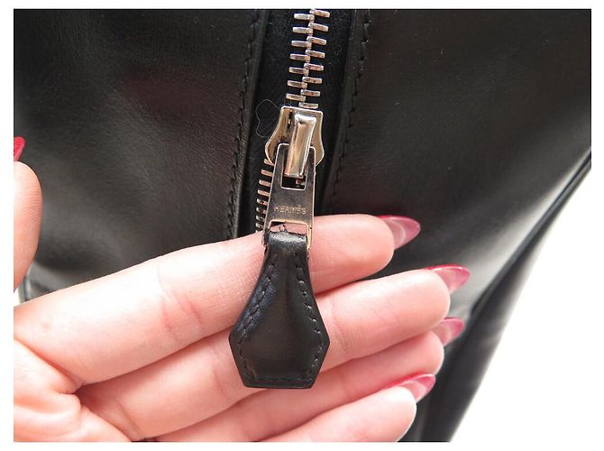 Hermès BAGAGLIO A MANO HERMES PLUME 40 CUOIO BOX NERO - vista 6