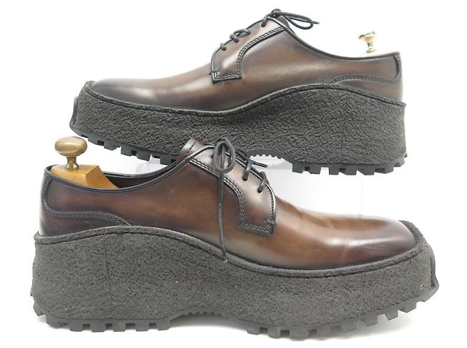 NUOVE SCARPE BERLUTI A PUNTA QUADRATA DI KRIS VAN ASSCHE 8.5 42.5 CUOIO MARRONE - vista 2