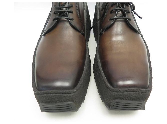 NUOVE SCARPE BERLUTI A PUNTA QUADRATA DI KRIS VAN ASSCHE 8.5 42.5 CUOIO MARRONE - vista 4