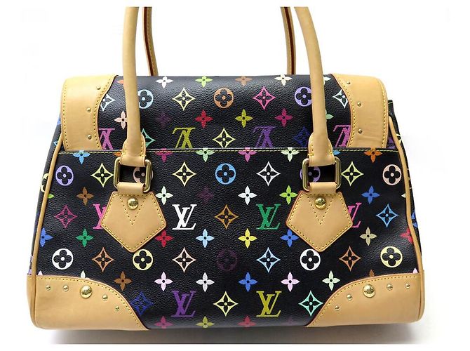 BORSA LOUIS VUITTON BEVERLY GM M40201 CANVAS MONOGRAM MULTICOLOR MURAKAMI Nero - vista 3