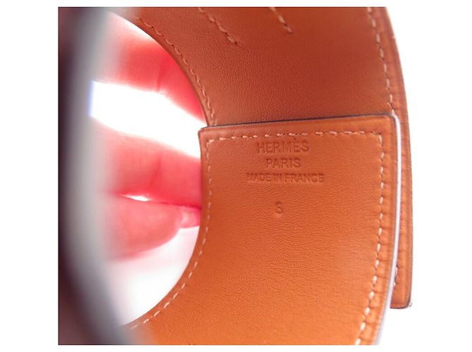 Hermès NOVE BRACCIALE HERMES MANICOTTO DRAG CUOIO EPSOM ROSSO GRENADIER 18 BANGLE Bordò - vista 5