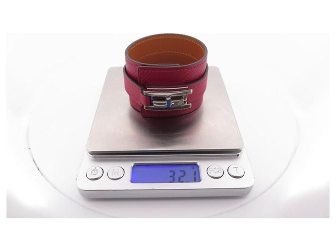 Hermès NOVE BRACCIALE HERMES MANICOTTO DRAG CUOIO EPSOM ROSSO GRENADIER 18 BANGLE Bordò - vista 8