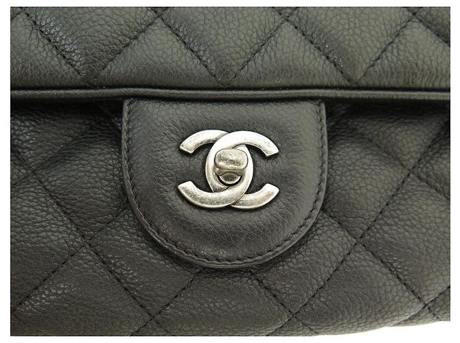 BORSA A MANO CHANEL TIMELESS JUMBO SIMPLE RABAT PELLE MATELASSÉ CAVIAR NUOVA Nero - vista 6