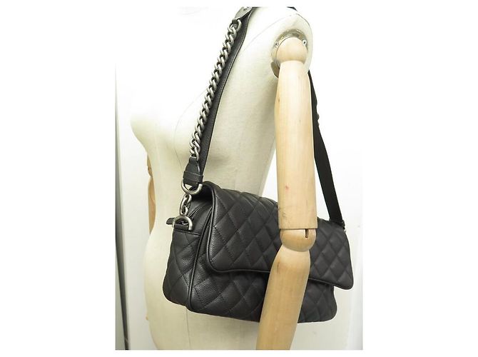 BORSA A MANO CHANEL TIMELESS JUMBO SIMPLE RABAT PELLE MATELASSÉ CAVIAR NUOVA Nero - vista 7