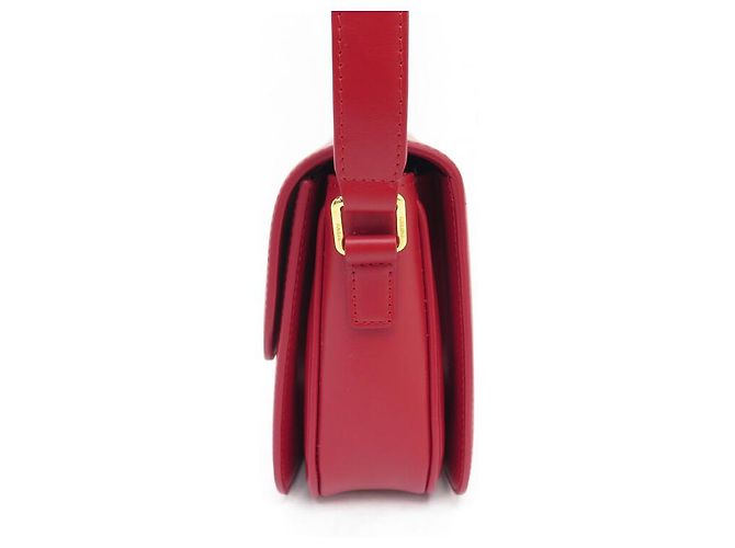 Céline NUOVA BORSA A MANO CELINE TRIOMPHE 187363BF4 IN PELLE ROSSA A TRACOLLA Rosso - vista 3