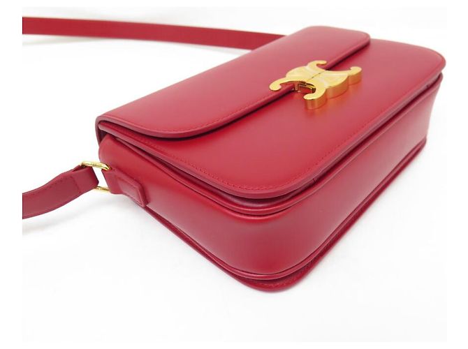 Céline NUOVA BORSA A MANO CELINE TRIOMPHE 187363BF4 IN PELLE ROSSA A TRACOLLA Rosso - vista 5