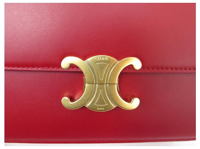 Céline NUOVA BORSA A MANO CELINE TRIOMPHE 187363BF4 IN PELLE ROSSA A TRACOLLA Rosso - vista 6