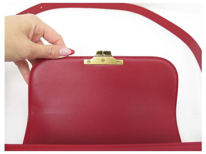 Céline NUOVA BORSA A MANO CELINE TRIOMPHE 187363BF4 IN PELLE ROSSA A TRACOLLA Rosso - vista 8