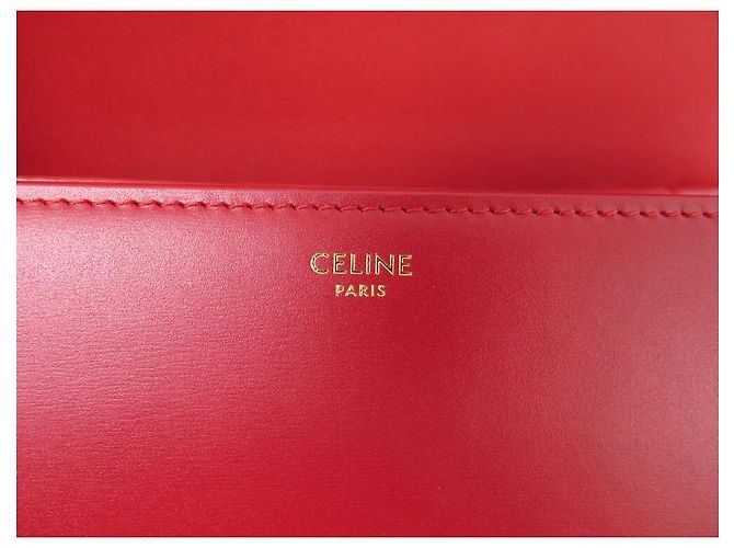 Céline NUOVA BORSA A MANO CELINE TRIOMPHE 187363BF4 IN PELLE ROSSA A TRACOLLA Rosso - vista 9