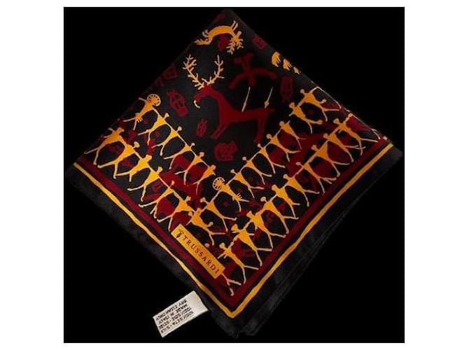 Sciarpa in seta Trussardi Nera Gialla Bordeaux Nero - vista 2