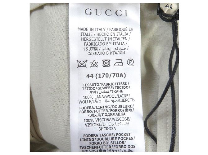Bermuda largo xadrez de lã e rayon Gucci 44 Bege - vista 6