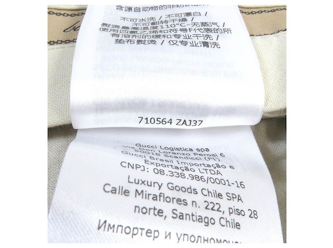 Bermuda largo xadrez de lã e rayon Gucci 44 Bege - vista 8