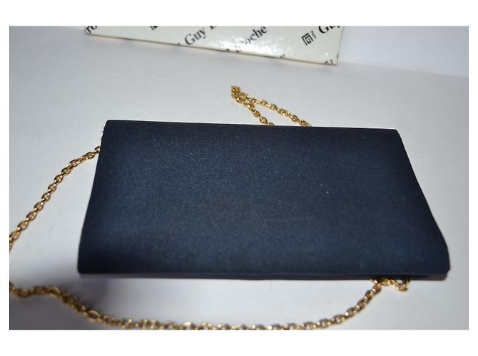 Borsa a tracolla Guy Laroche blu in tessuto con catena dorata - vista 5