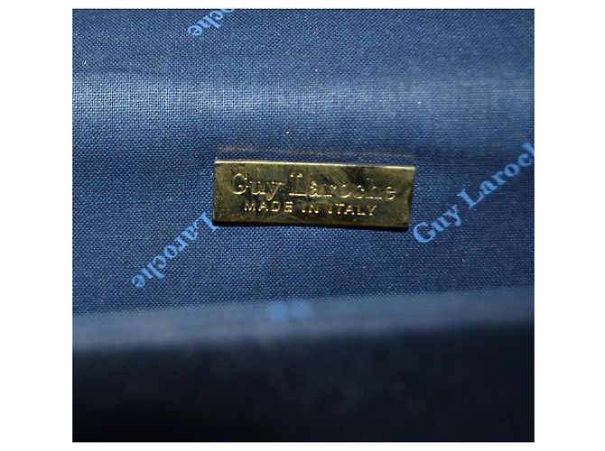 Borsa a tracolla Guy Laroche blu in tessuto con catena dorata - vista 9