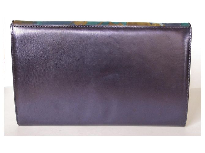 Borsa a mano Bally in pelle blu con motivo floreale - vista 4