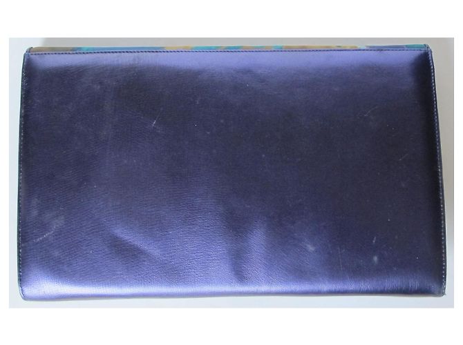Borsa a mano Bally in pelle blu con motivo floreale - vista 8