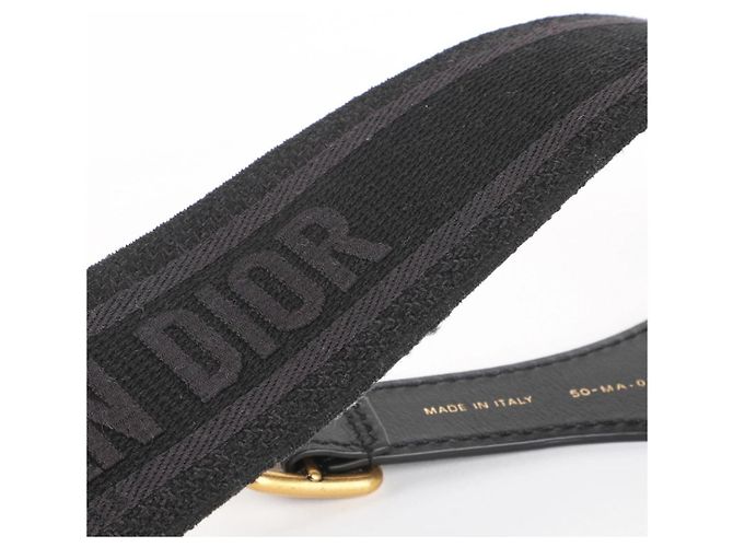 Dior Grosgrain Logo Gürtel Schwarz - Ansicht 4