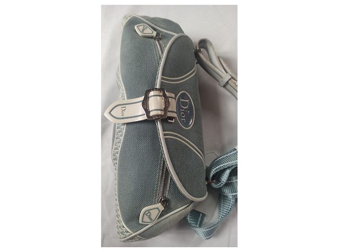 Christian Dior Borsa a Spalla Tela e Monogramma Verde - vista 11
