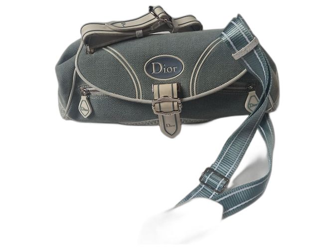 Christian Dior Borsa a Spalla Tela e Monogramma Verde - vista 21