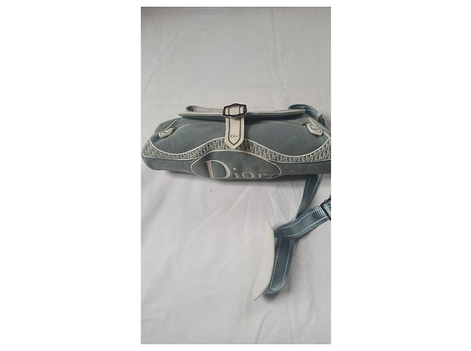 Christian Dior Borsa a Spalla Tela e Monogramma Verde - vista 3