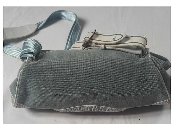 Christian Dior Borsa a Spalla Tela e Monogramma Verde - vista 4