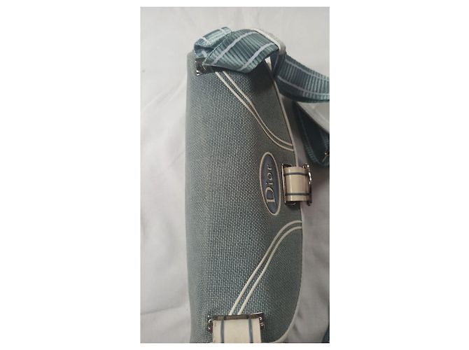 Christian Dior Borsa a Spalla Tela e Monogramma Verde - vista 7
