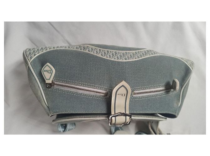 Christian Dior Borsa a Spalla Tela e Monogramma Verde - vista 9