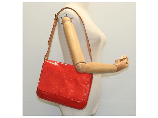 LOUIS VUITTON Borsa a Spalla Thompson Street Monogram Vernis Rossa M91094 Auth 98973 Rosso - vista 20