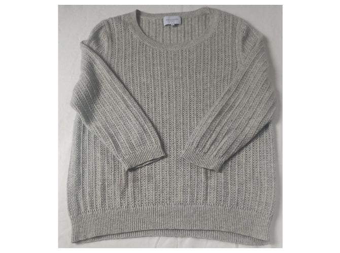 Eric Bompard Jersey de cachemira gris manga 3/4 - vista 2