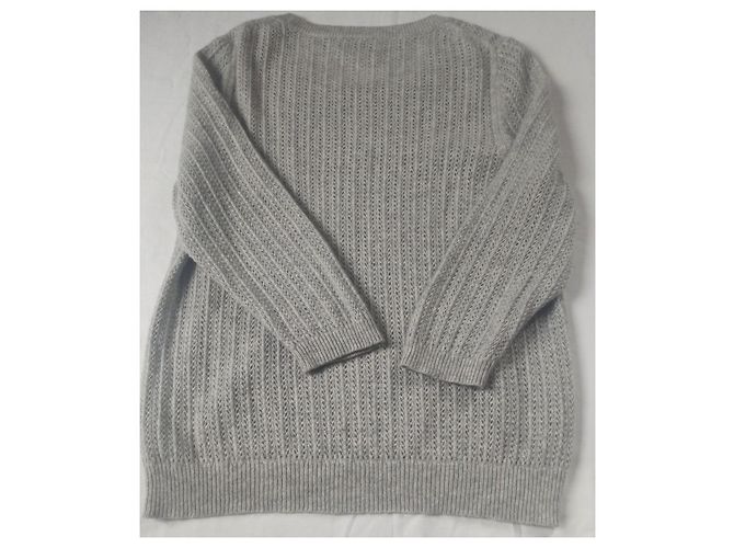 Eric Bompard Jersey de cachemira gris manga 3/4 - vista 3