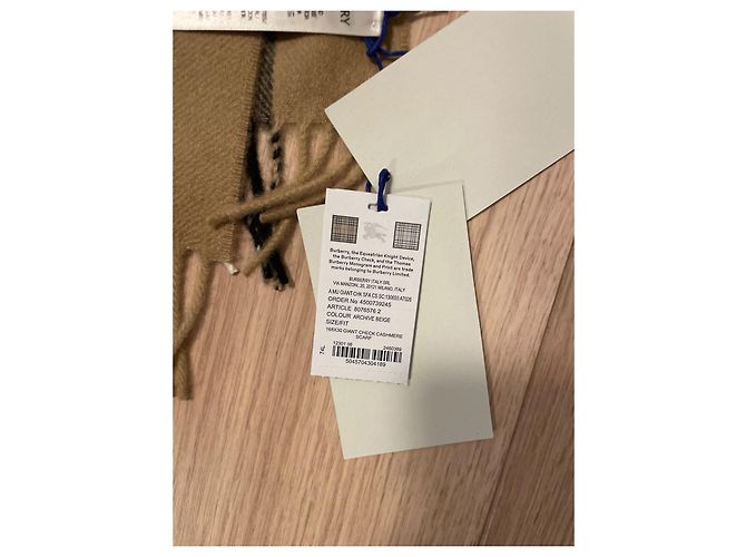 Burberry Breite Kaschmirschal mit Karomuster Beige - Ansicht 3