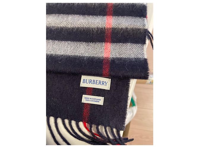 Sciarpa Burberry Blu Navy in Lana - vista 4