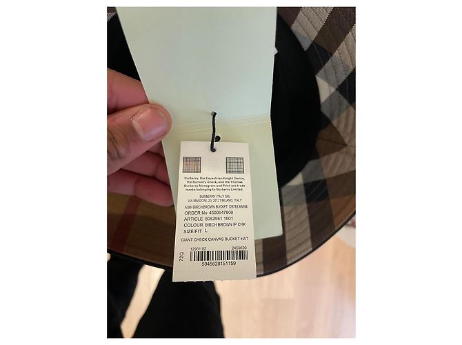 Berretto Burberry in denim beige - vista 4