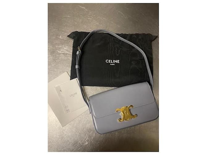 Borsa a tracolla Céline Triomphe blu in pelle - vista 2