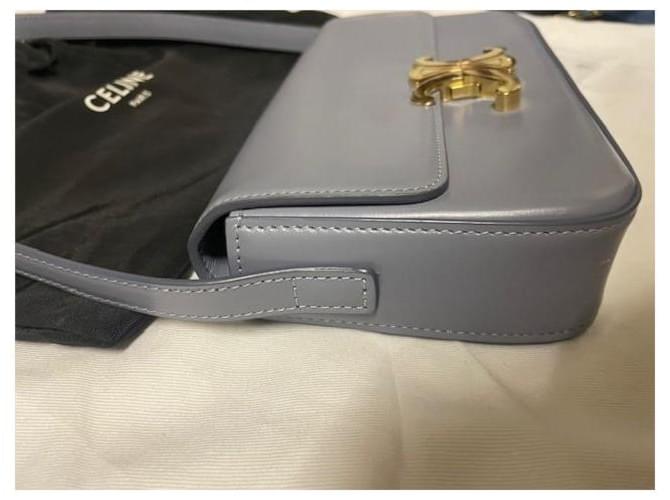 Borsa a tracolla Céline Triomphe blu in pelle - vista 3