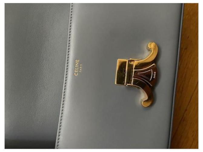 Borsa a tracolla Céline Triomphe blu in pelle - vista 4