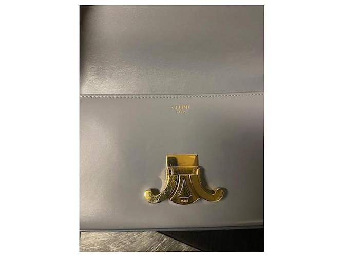 Borsa a tracolla Céline Triomphe blu in pelle - vista 6