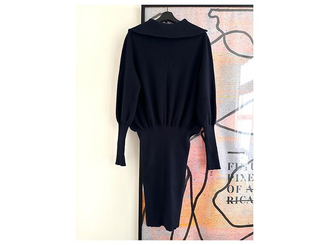 Vestido Chanel Colección Airline Azul Marino Algodón - vista 4