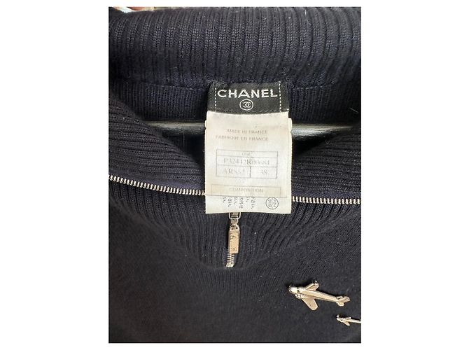 Vestido Chanel Colección Airline Azul Marino Algodón - vista 6