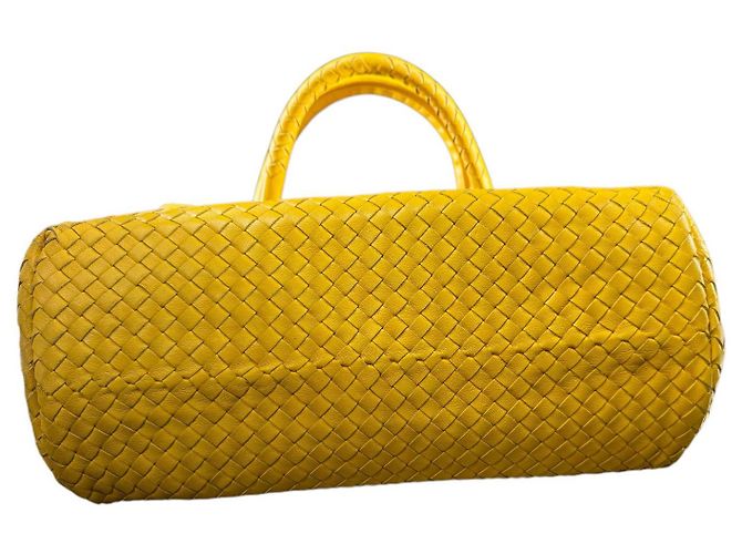 Bottega Veneta Borsa Roma Intrecciato media Giallo - vista 4