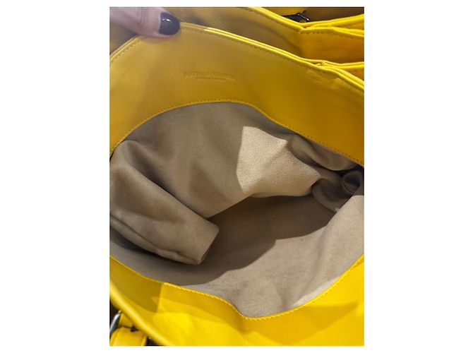 Bottega Veneta Borsa Roma Intrecciato media Giallo - vista 7