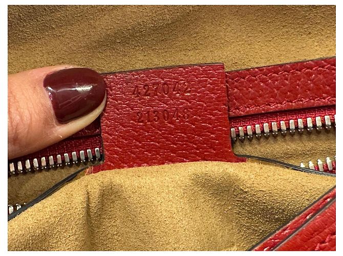 Gucci Ophidia Leder Rucksack Braun Rot Blumen Vogel Muster - Ansicht 8
