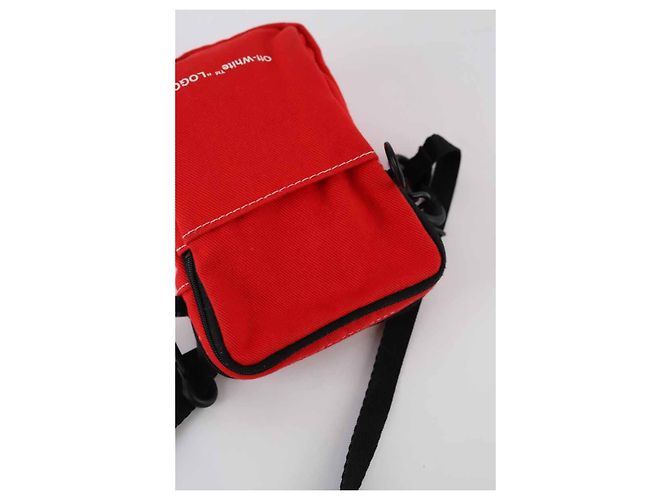 Off White Borsa a tracolla in cotone - vista 4